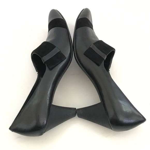 JOY CHEN Leather Heels Pointed Toe Black Leather Pumps Women’s Size 9 - Picture 12 of 16